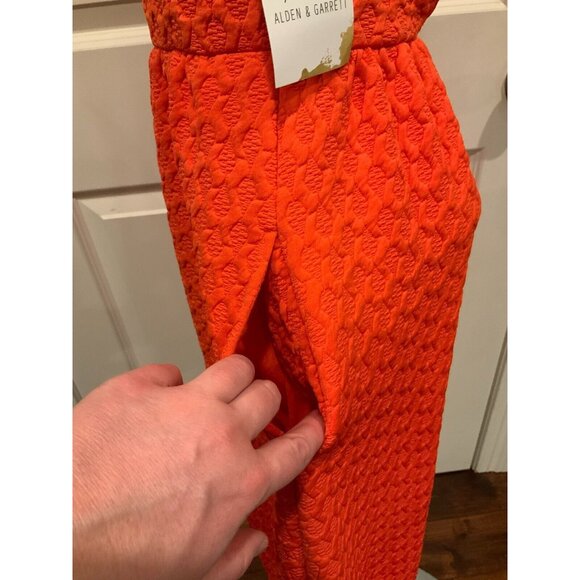 Maeve Anthropologie Orange Geometric Textured Sleeveless Dress, Size XS - Picture 5 of 9